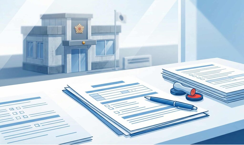  警察署で古物商許可を申請する際のイメージ