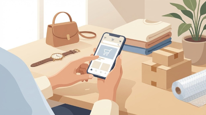 メルカリでの古物販売のイメージ