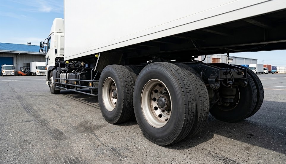特車申請の軸重・隣接軸重制限に関係する大型トラックの後部2軸ダブルタイヤ