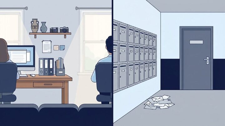 古物商許可の営業所として使える場所・使えない場所のイメージ
自宅とオフィス