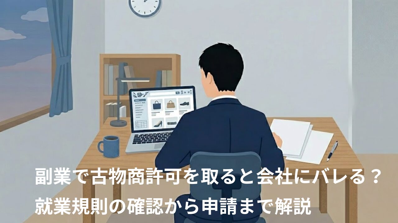 副業準備中のイラスト