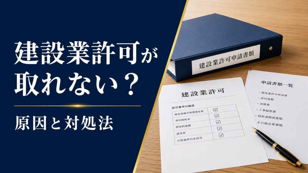 建設業許可が取れない原因と対処法を示す申請書類とチェックリスト