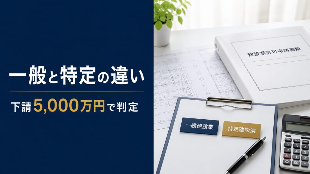 一般建設業と特定建設業の違いを、下請5,000万円の判定基準と許可区分から解説