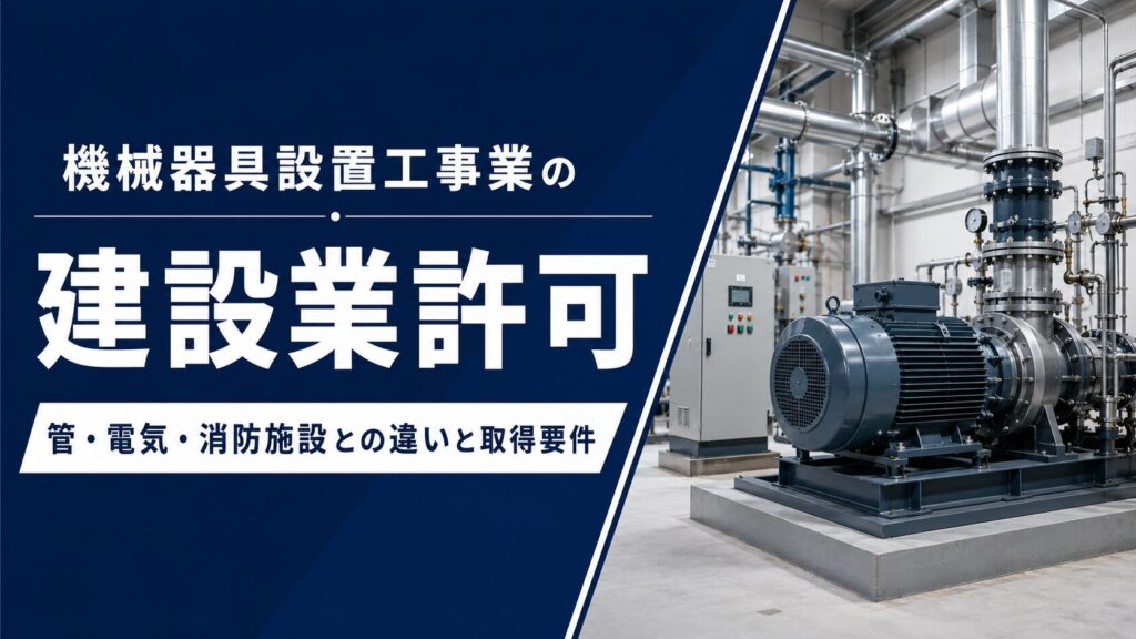機械器具設置工事業の建設業許可を解説するアイキャッチ