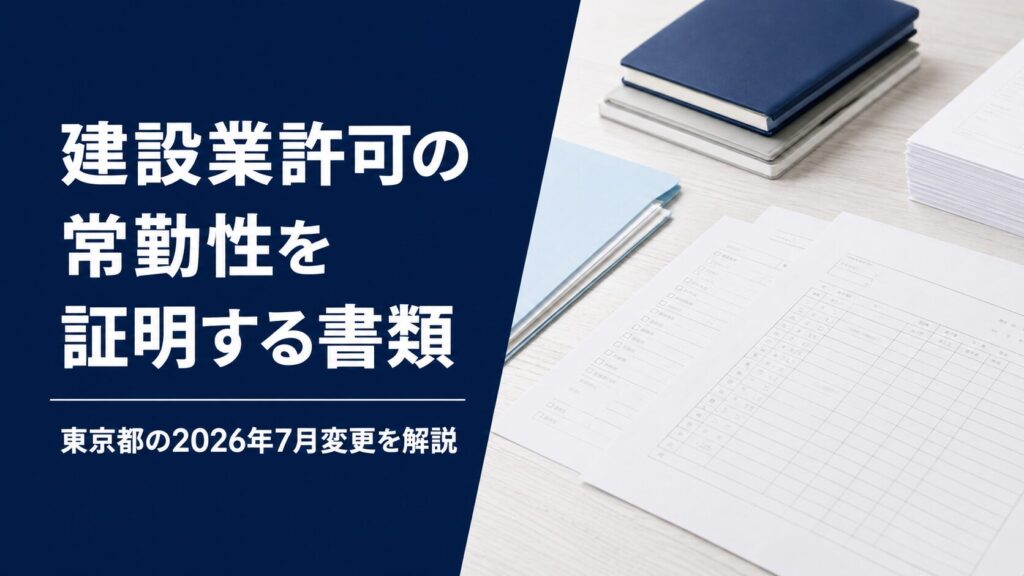 建設業許可の常勤性を証明する書類｜東京都の2026年7月変更